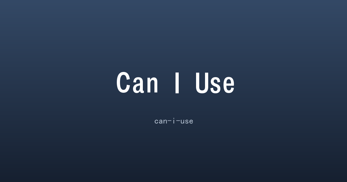 Can I Use