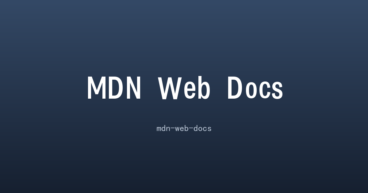 MDN Web Docs